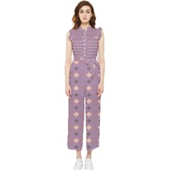 Pattern-puple Box Women s Frill Top Chiffon Jumpsuit by nateshop