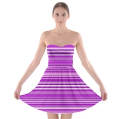 Pattern-purple Lines Strapless Bra Top Dress by nateshop