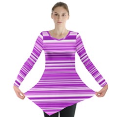 Pattern-purple Lines Long Sleeve Tunic  by nateshop