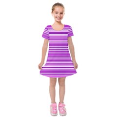 Pattern-purple Lines Kids  Short Sleeve Velvet Dress by nateshop