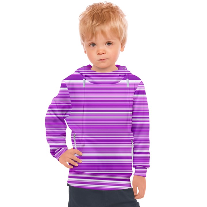 Pattern-purple Lines Kids  Hooded Pullover