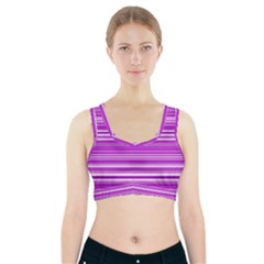 Pattern-purple Lines Sports Bra With Pocket by nateshop