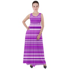 Pattern-purple Lines Empire Waist Velour Maxi Dress by nateshop