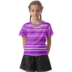 Pattern-purple Lines Kids  Front Cut Tee by nateshop