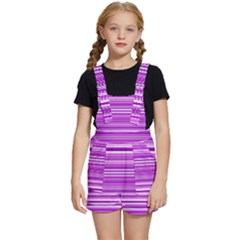 Pattern-purple Lines Kids  Short Overalls by nateshop