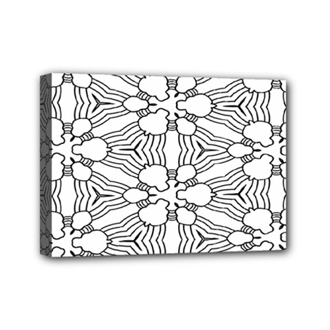 Pattern-white Mini Canvas 7  X 5  (stretched) by nateshop