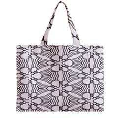 Pattern-white Zipper Mini Tote Bag