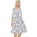 Pattern-white Classy Knee Length Dress View2