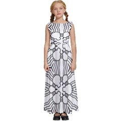 Pattern-white Kids  Satin Sleeveless Maxi Dress by nateshop