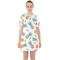 Pineapple Sixties Short Sleeve Mini Dress by nateshop