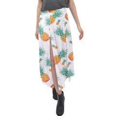 Pineapple Velour Split Maxi Skirt by nateshop