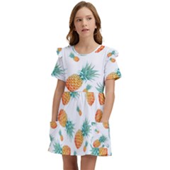 Pineapple Kids  Frilly Sleeves Pocket Dress