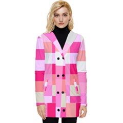 Pink Box Button Up Hooded Coat 