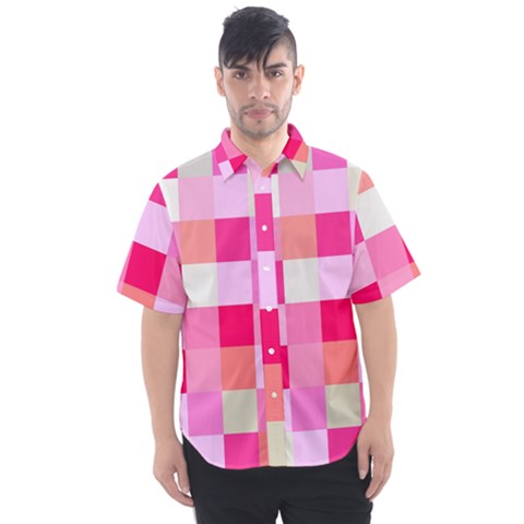 Pink Box Men s Short Sleeve Shirt by nateshop