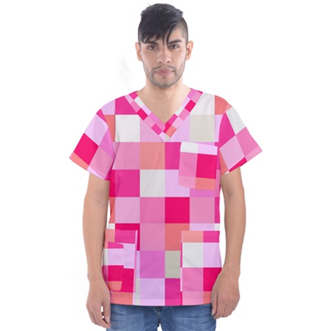 Pink Box Men s V-neck Scrub Top by nateshop