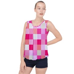 Pink Box Bubble Hem Chiffon Tank Top by nateshop