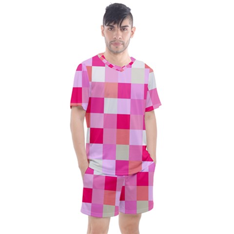 Pink Box Men s Mesh Tee And Shorts Set by nateshop