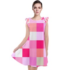 Pink Box Tie Up Tunic Dress by nateshop