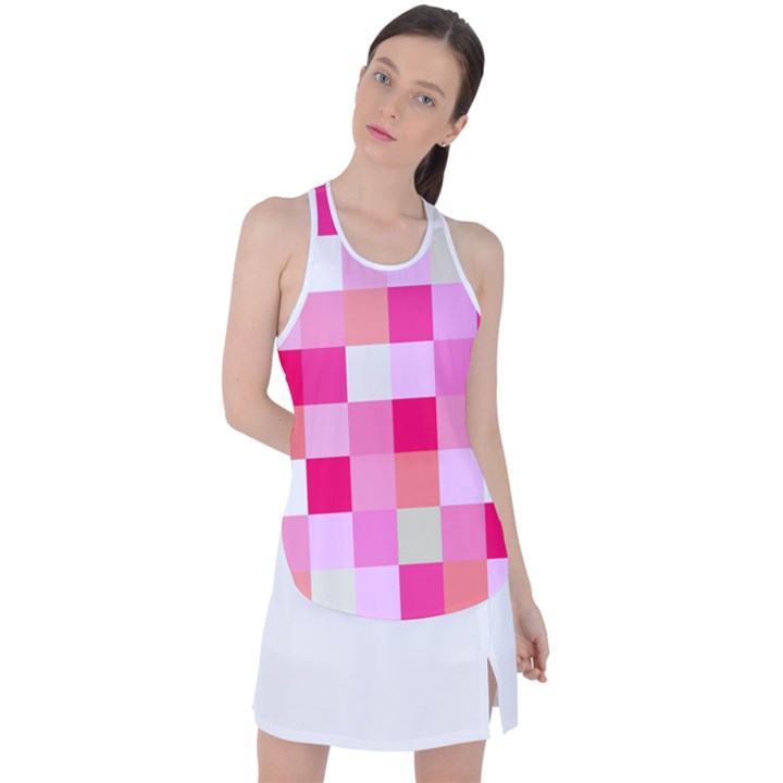 Pink Box Racer Back Mesh Tank Top