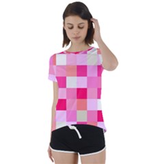 Pink Box Short Sleeve Foldover Tee by nateshop