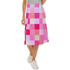 Pink Box Midi Panel Skirt by nateshop