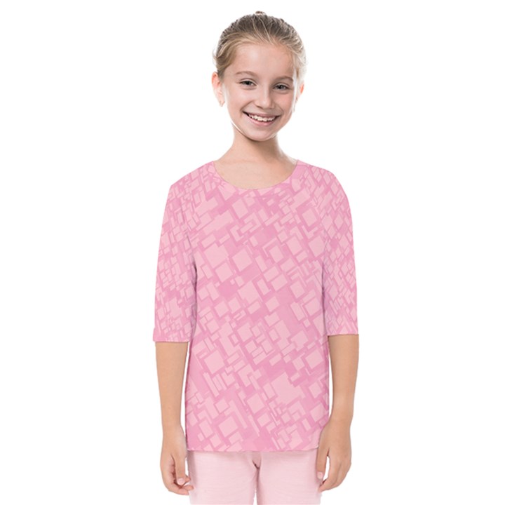 Pink Kids  Quarter Sleeve Raglan Tee