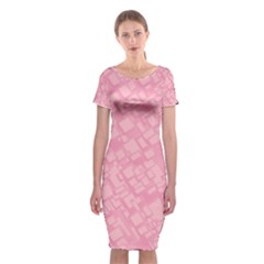 Pink Classic Short Sleeve Midi Dress by nateshop