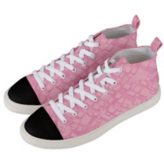 Pink Men s Mid-top Canvas Sneakers