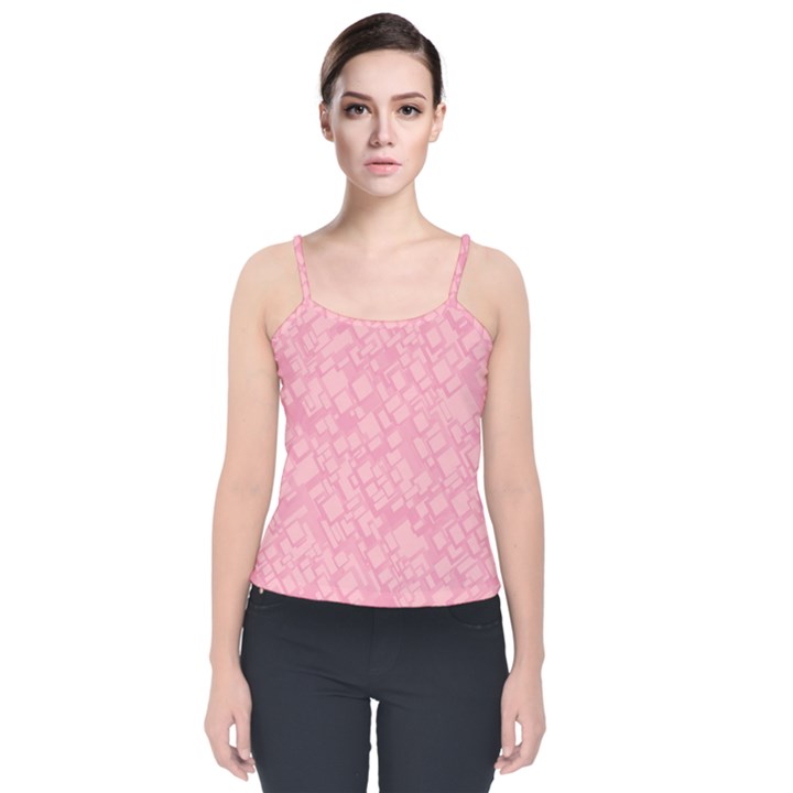 Pink Velvet Spaghetti Strap Top