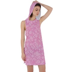 Pink Racer Back Hoodie Dress