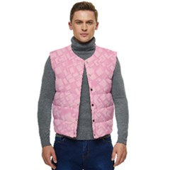 Pink Men s Short Button Up Puffer Vest	