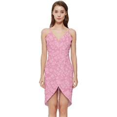 Pink Wrap Frill Dress