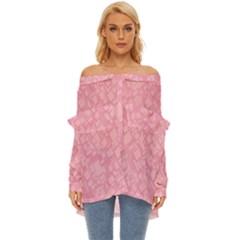 Pink Off Shoulder Chiffon Pocket Shirt