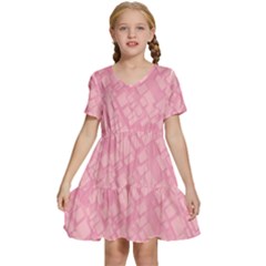 Pink Kids  Short Sleeve Tiered Mini Dress