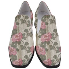 Roses,paint Women Slip On Heel Loafers