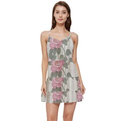 Roses,paint Short Frill Dress by nateshop