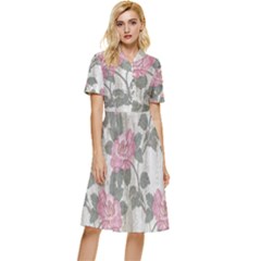 Roses,paint Button Top Knee Length Dress by nateshop