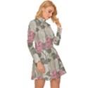 Roses,Paint Long Sleeve Velour Longline Dress View3