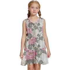 Roses,paint Kids  Sleeveless Tiered Mini Dress by nateshop