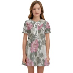 Roses,paint Kids  Sweet Collar Dress