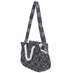 Seamless- Gray Rope Handles Shoulder Strap Bag by nateshop