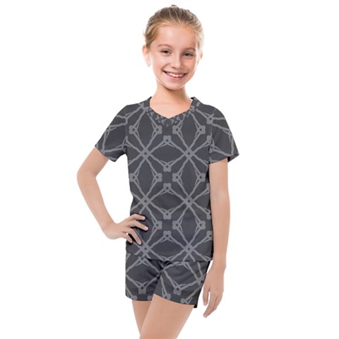 Seamless- Gray Kids  Mesh Tee And Shorts Set by nateshop