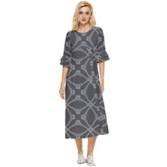 Seamless- Gray Double Cuff Midi Dress by nateshop