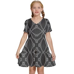 Seamless- Gray Kids  Short Sleeve Tiered Mini Dress