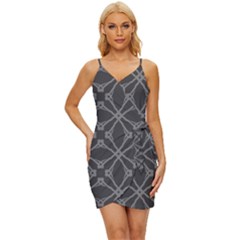 Seamless- Gray Wrap Tie Front Dress