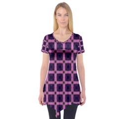 Seamless-box Puple Short Sleeve Tunic  by nateshop