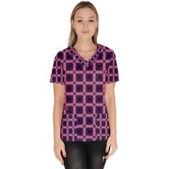 Seamless-box Puple Women s V-neck Scrub Top by nateshop