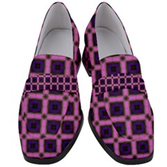 Seamless-box Puple Women s Chunky Heel Loafers by nateshop