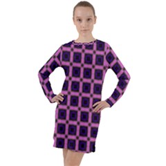 Seamless-box Puple Long Sleeve Hoodie Dress by nateshop