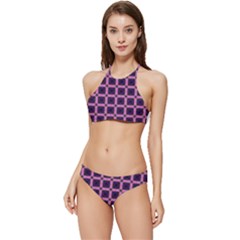 Seamless-box Puple Banded Triangle Bikini Set